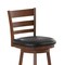 Flash Furniture Zerrick Commercial Wood Classic Ladderback Swivel Barstool w/Black LeatherSoft Seat, Antique Oak ES-UN3-29-OAK-GG - alternate 5